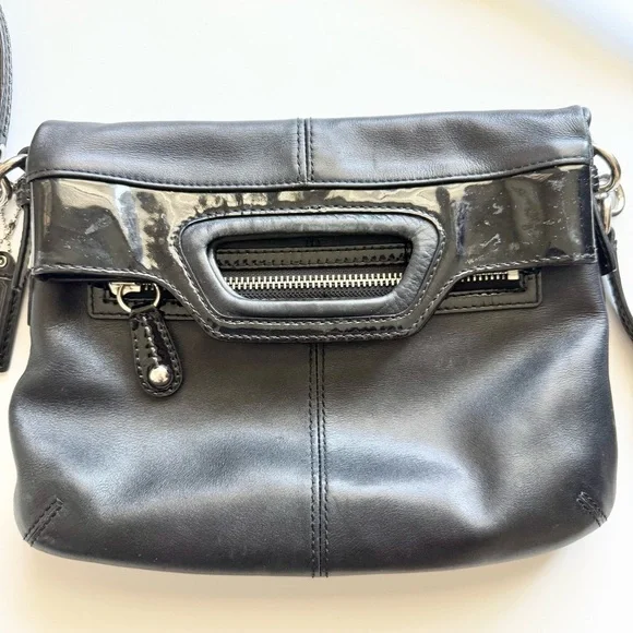 Coach 13388 Bonnie Black Leather Fold over  Crossbody Bag - Picture 5 of 10